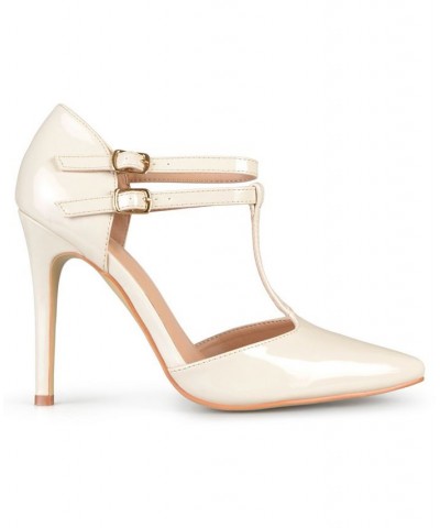 Women's Tru T-Strap Stilettos Off White $49.00 Shoes