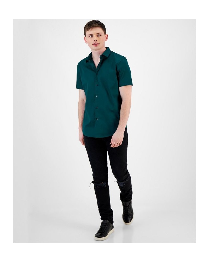 Men's Tux Classic-Fit Solid Button-Down Shirt Green $14.94 Shirts