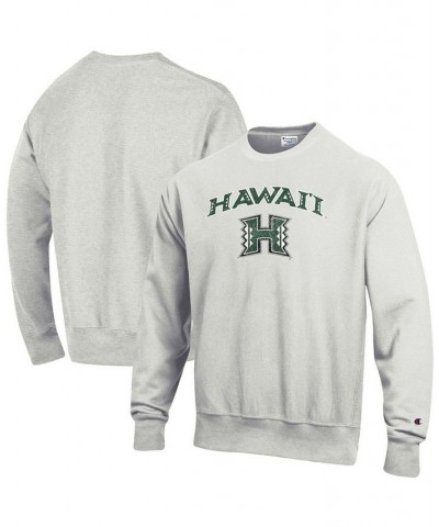 Men's Gray Hawaii Warriors Arch Over Logo Reverse Weave Pullover Sweatshirt $46.74 Sweatshirt