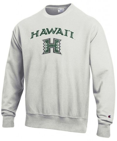 Men's Gray Hawaii Warriors Arch Over Logo Reverse Weave Pullover Sweatshirt $46.74 Sweatshirt