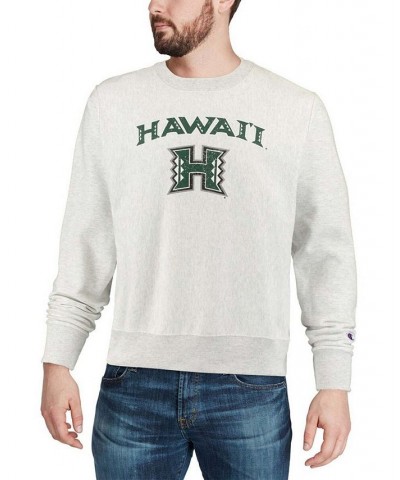 Men's Gray Hawaii Warriors Arch Over Logo Reverse Weave Pullover Sweatshirt $46.74 Sweatshirt