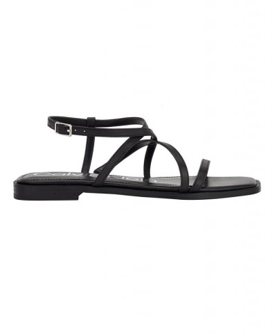 Women's Millia Casual Square Toe Flats Sandals Black $40.94 Shoes