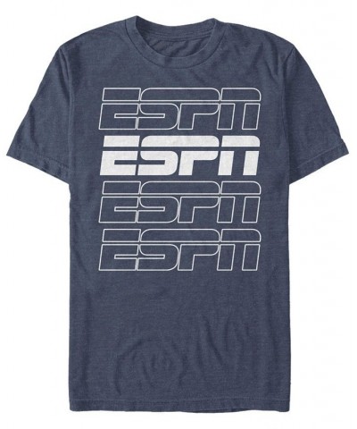 Men's Stroke Stack ESPN Short Sleeve Crew T-shirt Blue $14.00 T-Shirts