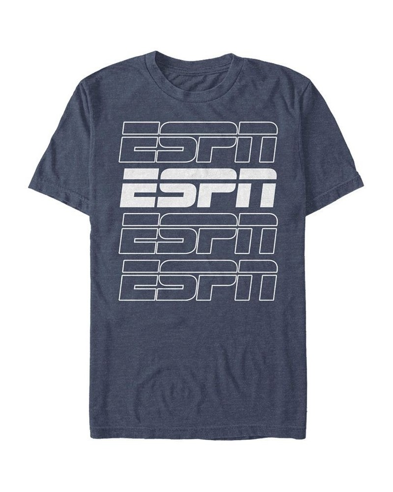 Men's Stroke Stack ESPN Short Sleeve Crew T-shirt Blue $14.00 T-Shirts