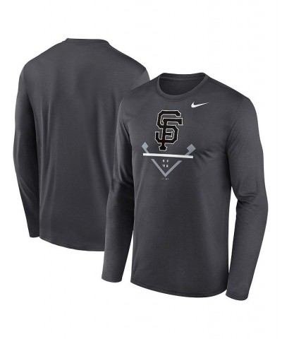 Men's Anthracite San Francisco Giants Icon Legend Performance Long Sleeve T-shirt $28.04 T-Shirts