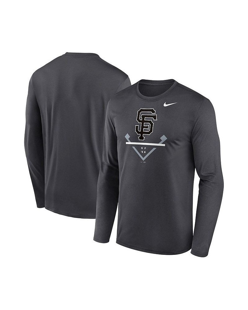 Men's Anthracite San Francisco Giants Icon Legend Performance Long Sleeve T-shirt $28.04 T-Shirts