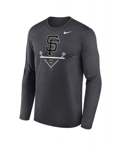 Men's Anthracite San Francisco Giants Icon Legend Performance Long Sleeve T-shirt $28.04 T-Shirts