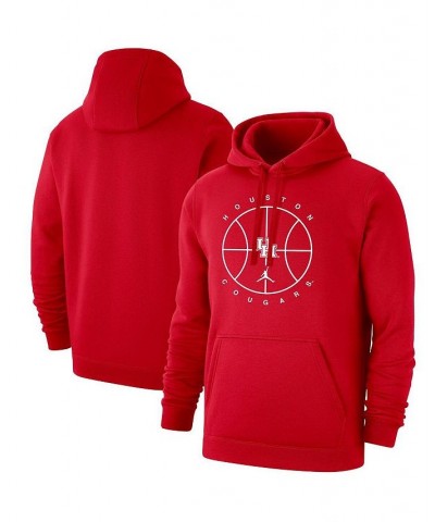 Men's Brand Red Houston Cougars Basketball Icon Club Fleece Pullover Hoodie $36.55 Sweatshirt