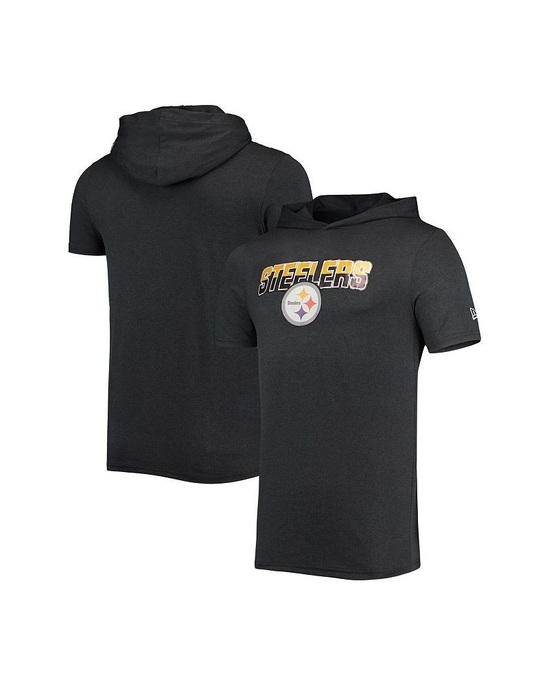 Men's Heathered Black Pittsburgh Steelers Team Brushed Hoodie T-shirt $25.00 T-Shirts