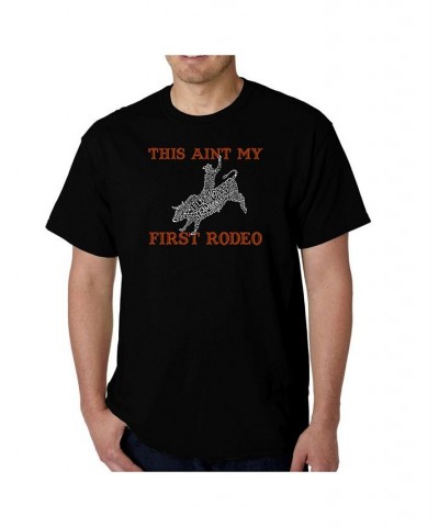 Men's This Aint My First Rodeo Word Art T-Shirt Black $15.40 T-Shirts