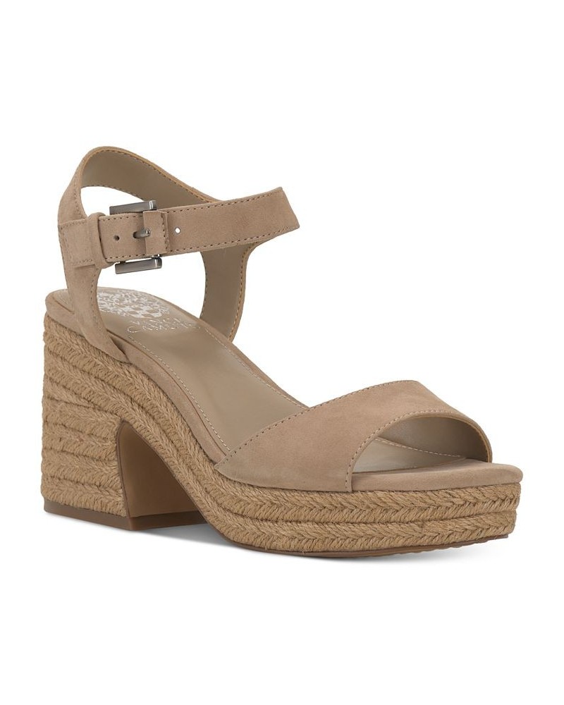 Ranneli Strappy Espadrille Platform Sandals Tan/Beige $47.73 Shoes