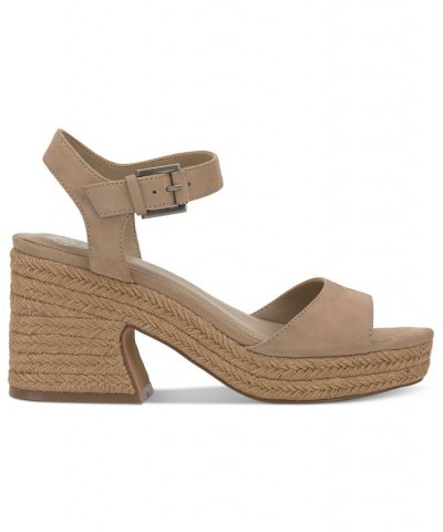 Ranneli Strappy Espadrille Platform Sandals Tan/Beige $47.73 Shoes