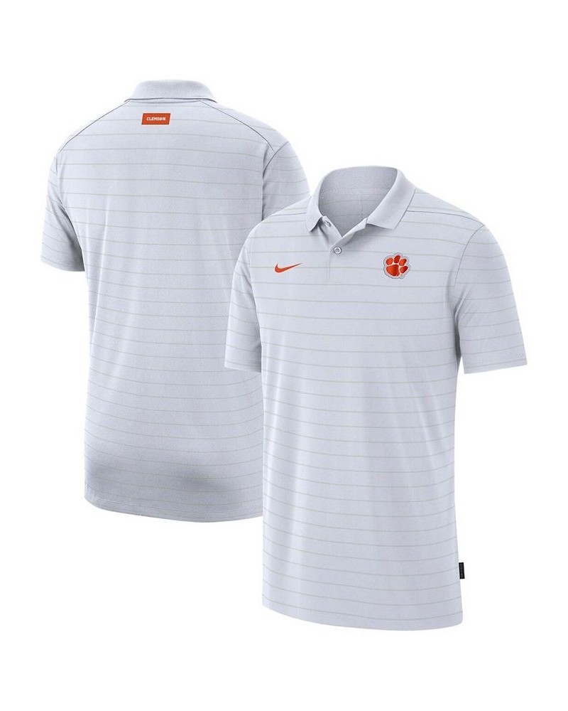 Men's White Clemson Tigers 2021 Early Season Victory Coaches Performance Polo $29.57 Polo Shirts