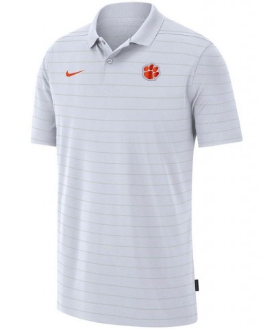 Men's White Clemson Tigers 2021 Early Season Victory Coaches Performance Polo $29.57 Polo Shirts