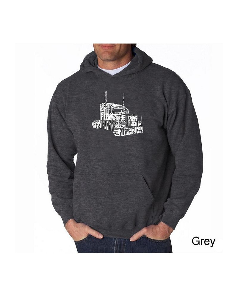 Men's Word Art Hoodie - Keep on Truckin Gray $24.00 Sweatshirt