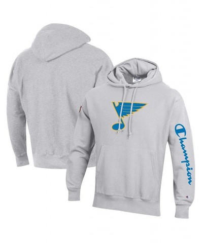 Men's Heathered Gray St. Louis Blues Reverse Weave Pullover Hoodie $28.00 Sweatshirt