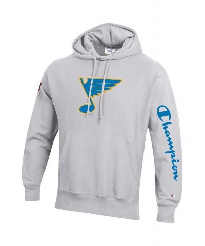 Men's Heathered Gray St. Louis Blues Reverse Weave Pullover Hoodie $28.00 Sweatshirt