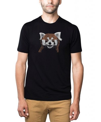 Men's Premium Word Art T-shirt - Red Panda Black $22.05 T-Shirts