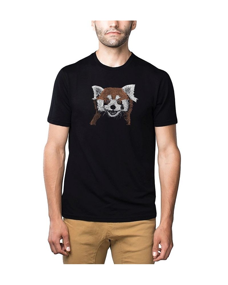 Men's Premium Word Art T-shirt - Red Panda Black $22.05 T-Shirts