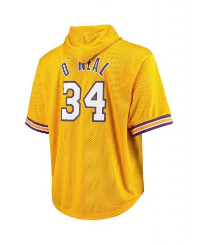 Men's Shaquille O'Neal Gold and Purple Los Angeles Lakers Big and Tall Name & Number Short Sleeve Hoodie $43.00 Sweatshirt