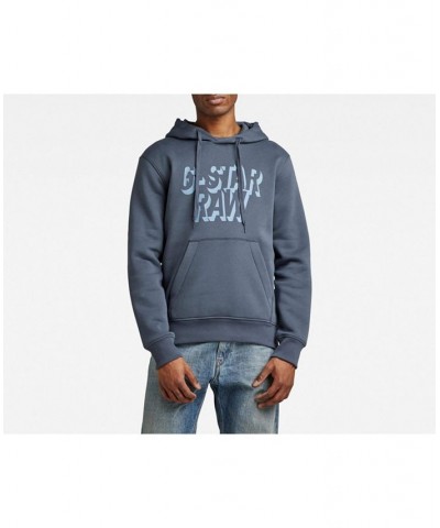 Men's Regular-Fit Retro Shadow Logo Graphic Hoodie Blue $36.23 Sweatshirt