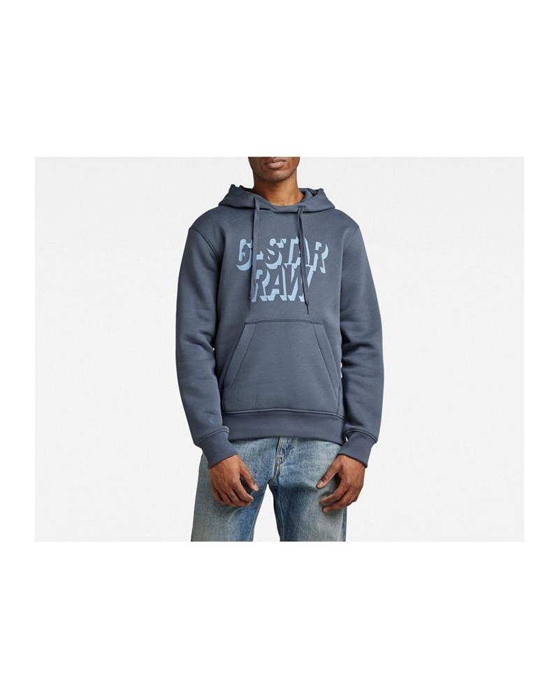 Men's Regular-Fit Retro Shadow Logo Graphic Hoodie Blue $36.23 Sweatshirt