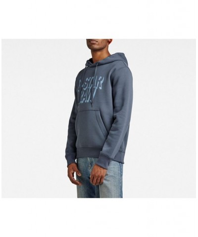 Men's Regular-Fit Retro Shadow Logo Graphic Hoodie Blue $36.23 Sweatshirt