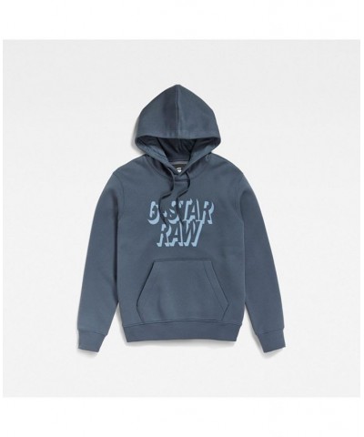 Men's Regular-Fit Retro Shadow Logo Graphic Hoodie Blue $36.23 Sweatshirt