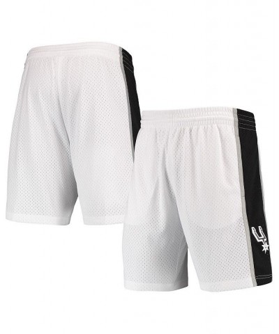 Men's White San Antonio Spurs Hardwood Classics Primary Logo Swingman Shorts $40.50 Shorts