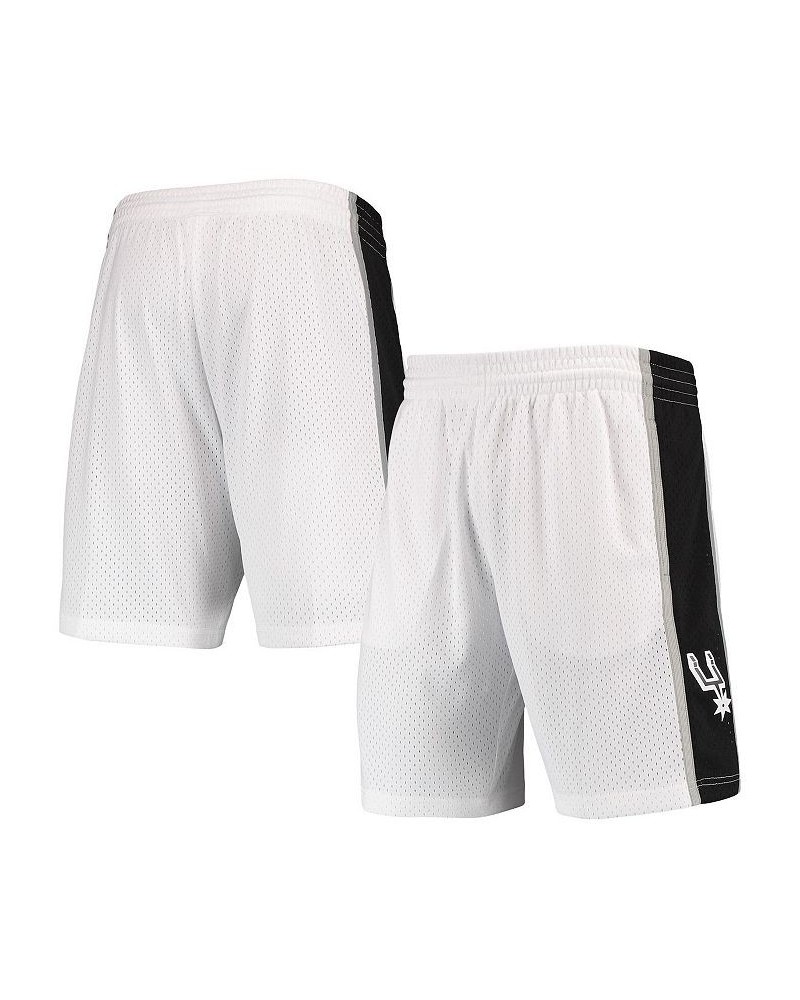 Men's White San Antonio Spurs Hardwood Classics Primary Logo Swingman Shorts $40.50 Shorts