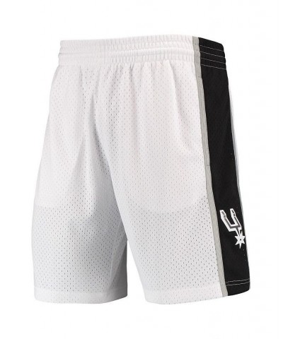 Men's White San Antonio Spurs Hardwood Classics Primary Logo Swingman Shorts $40.50 Shorts