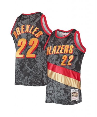 Men's Clyde Drexler Black Portland Trail Blazers Hardwood Classics 1991-92 Lunar New Year Swingman Jersey $46.55 Jersey