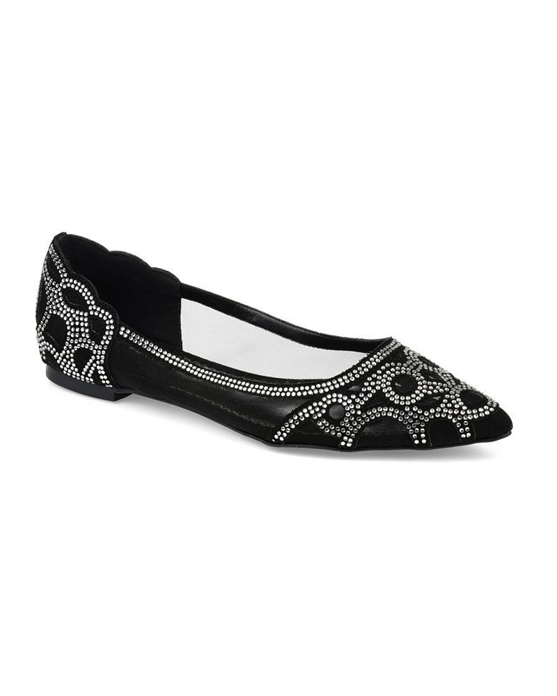 Women's Batavia Embellished Flats Black $48.00 Shoes