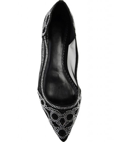 Women's Batavia Embellished Flats Black $48.00 Shoes