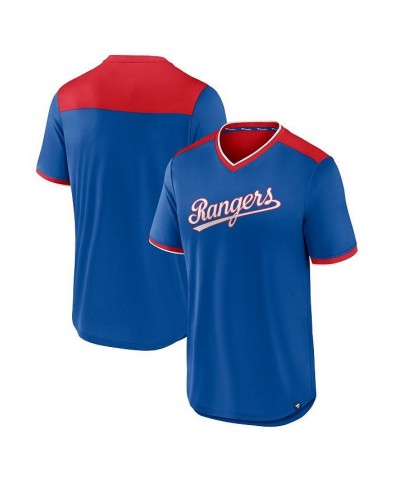 Men's Branded Royal, Red Texas Rangers True Classics Walk-Off V-Neck T-shirt $19.27 T-Shirts