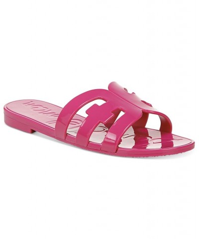 Women's Bay Logo Emblem Jelly Slide Sandals Purple $37.10 Shoes