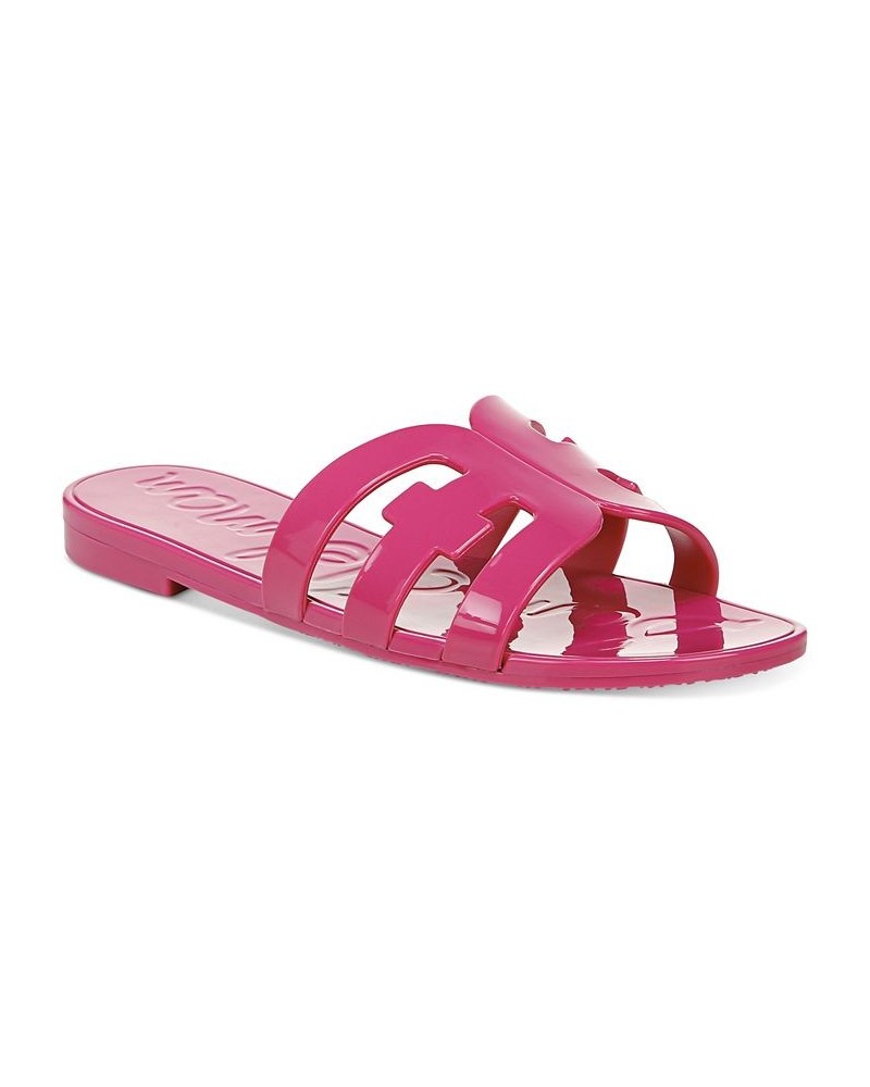 Women's Bay Logo Emblem Jelly Slide Sandals Purple $37.10 Shoes