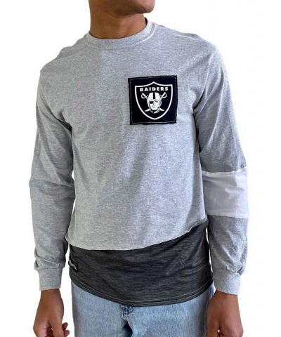 Men's Gray Las Vegas Raiders Angle Long Sleeve T-shirt $20.40 T-Shirts