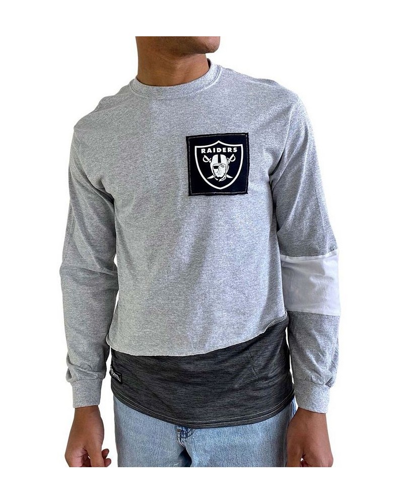 Men's Gray Las Vegas Raiders Angle Long Sleeve T-shirt $20.40 T-Shirts