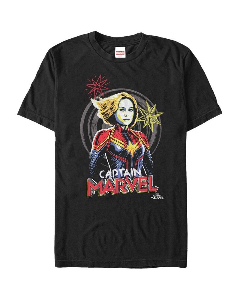 Marvel Men's Captain Marvel Hand Drawn Portrait, Short Sleeve T-shirt Black $18.89 T-Shirts