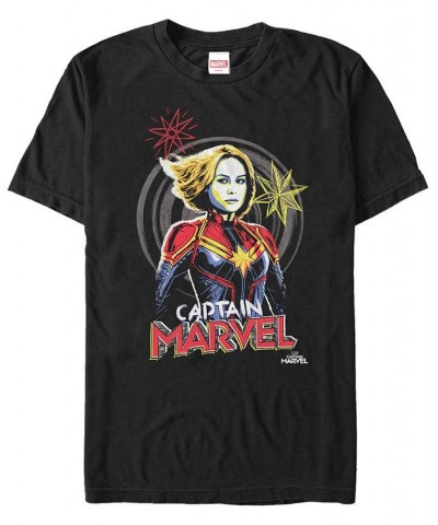 Marvel Men's Captain Marvel Hand Drawn Portrait, Short Sleeve T-shirt Black $18.89 T-Shirts