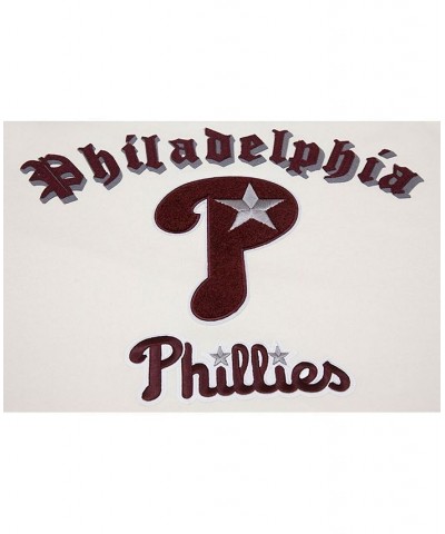 Men's Cream Philadelphia Phillies Cooperstown Collection Retro Old English Pullover Sweatshirt $43.75 Sweatshirt