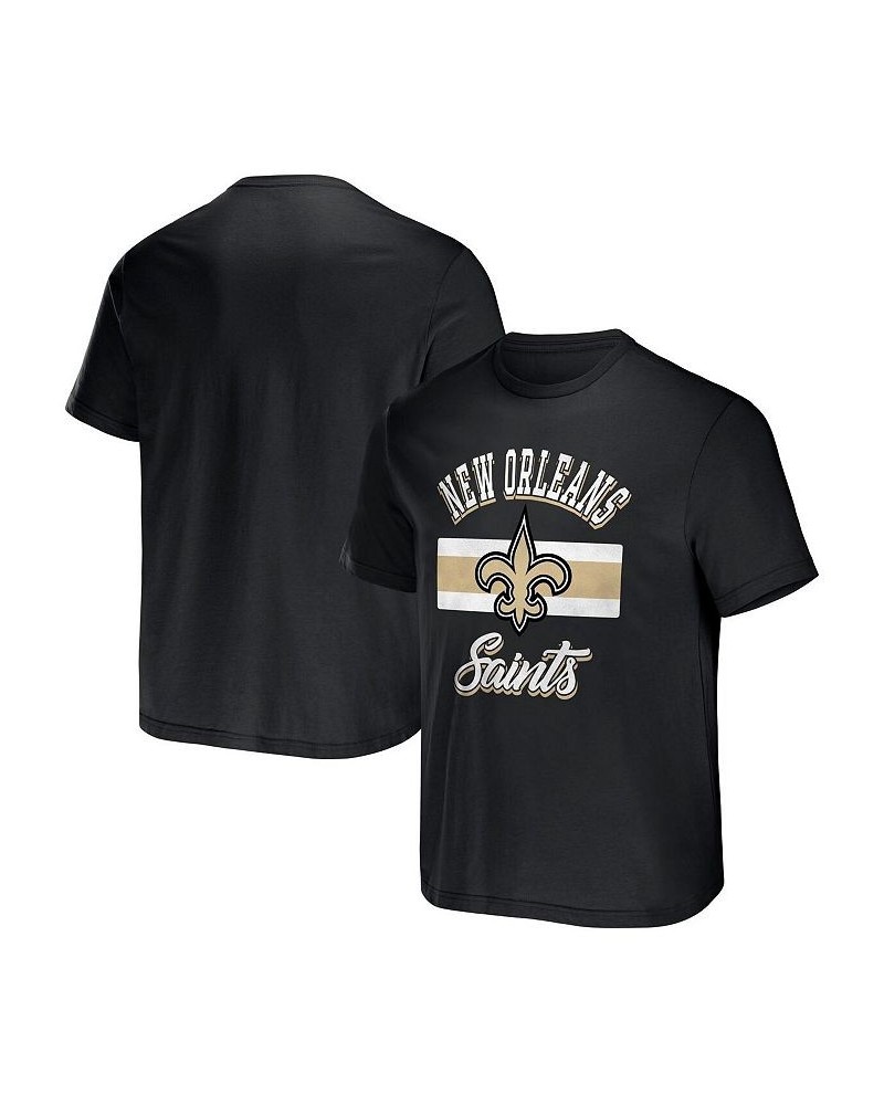 Men's NFL x Darius Rucker Collection by Black New Orleans Saints Stripe T-shirt $22.22 T-Shirts