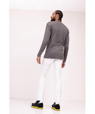 Men's Modern Lightweight Knit Shacket Sweater Silver $86.10 Sweaters