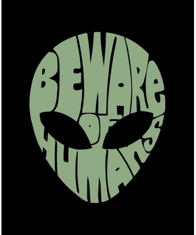 Men's Beware of Humans Word Art Crew Neck Sweatshirt Gray $25.00 Sweatshirt