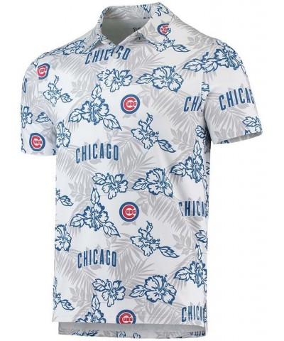 Men's White Chicago Cubs Performance Polo Shirt $36.00 Polo Shirts