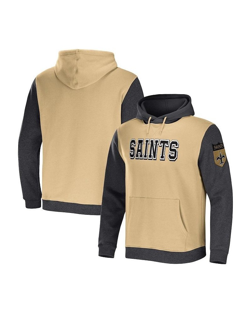 Men's NFL x Darius Rucker Collection by Gold, Charcoal New Orleans Saints Colorblock Pullover Hoodie $28.29 Sweatshirt