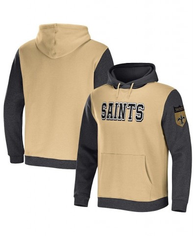 Men's NFL x Darius Rucker Collection by Gold, Charcoal New Orleans Saints Colorblock Pullover Hoodie $28.29 Sweatshirt