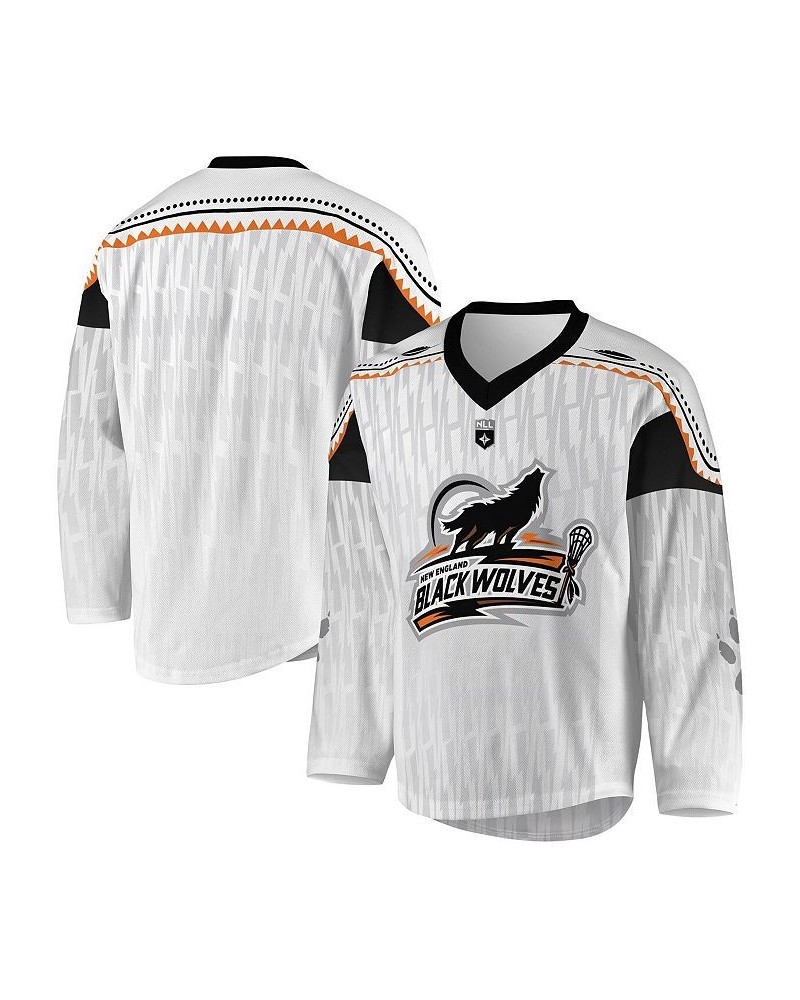 Men's White, Black New England Black Wolves Replica Jersey $56.25 Jersey