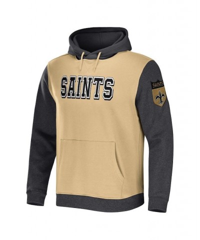 Men's NFL x Darius Rucker Collection by Gold, Charcoal New Orleans Saints Colorblock Pullover Hoodie $28.29 Sweatshirt